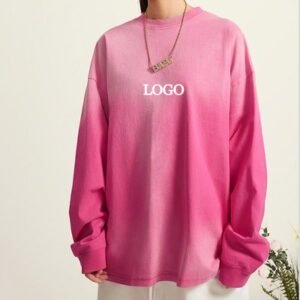 Oversized Fitted Custom Cotton Black Long Sleeve Shirt Crop Top T Shirt For Y2k Style Mens Women