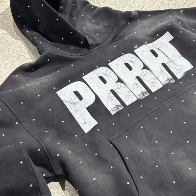 Oversized Rhinestone Custom Hoodies Jacket For Men Rhinestone Screen French Terry Vintage Sun Faded Cropped Boxy - Image 5