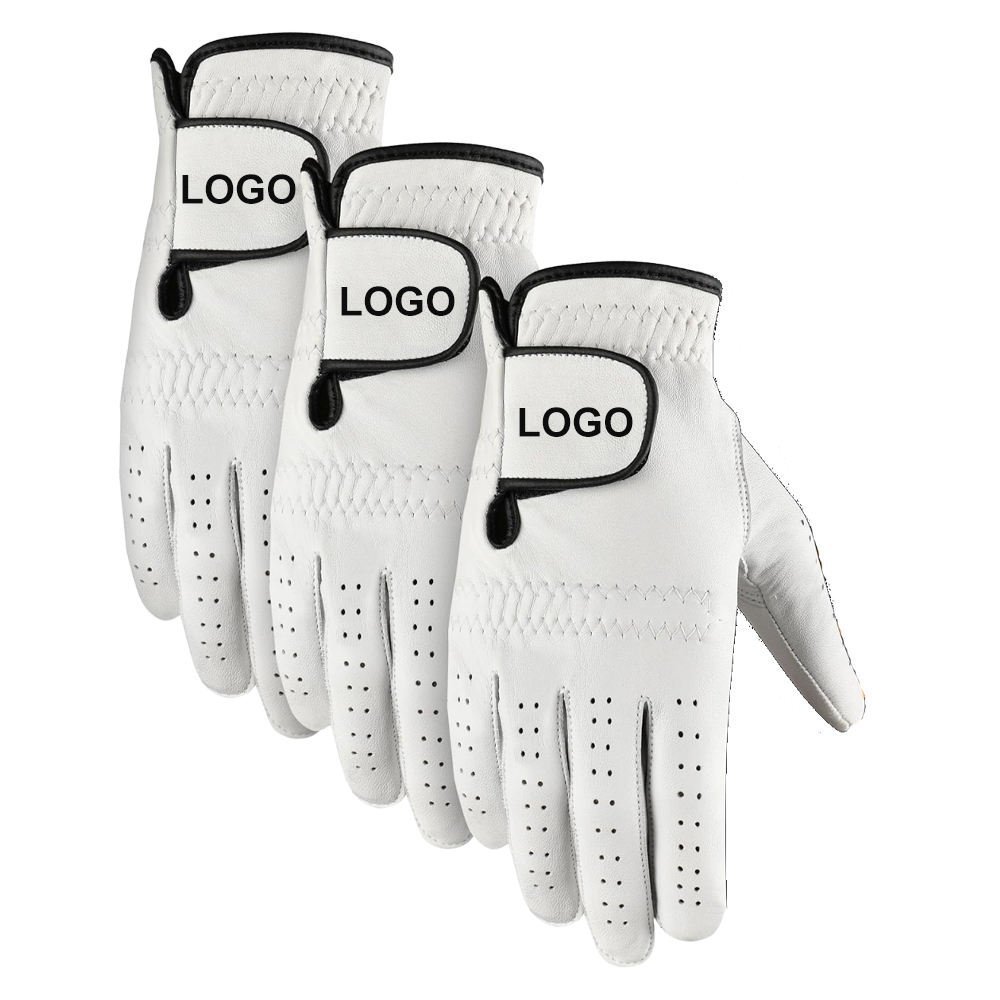 Private Label Cabretta Leather Golf Gloves for Men & Women – White Easy Grip Premium Golf Gloves - Image 5