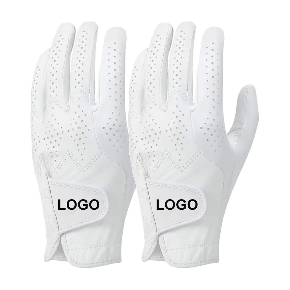 Private Label Cabretta Leather Golf Gloves for Men & Women – White Easy Grip Premium Golf Gloves - Image 4