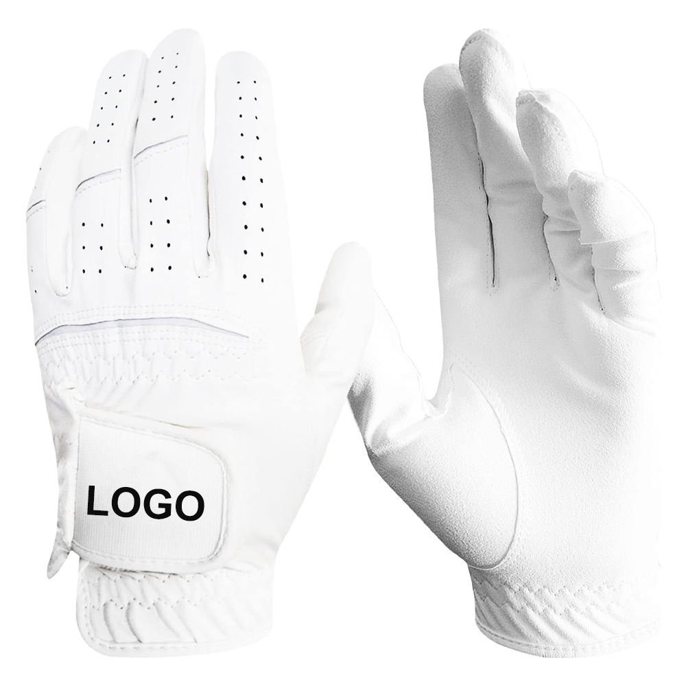 Private Label Cabretta Leather Golf Gloves for Men & Women – White Easy Grip Premium Golf Gloves - Image 3