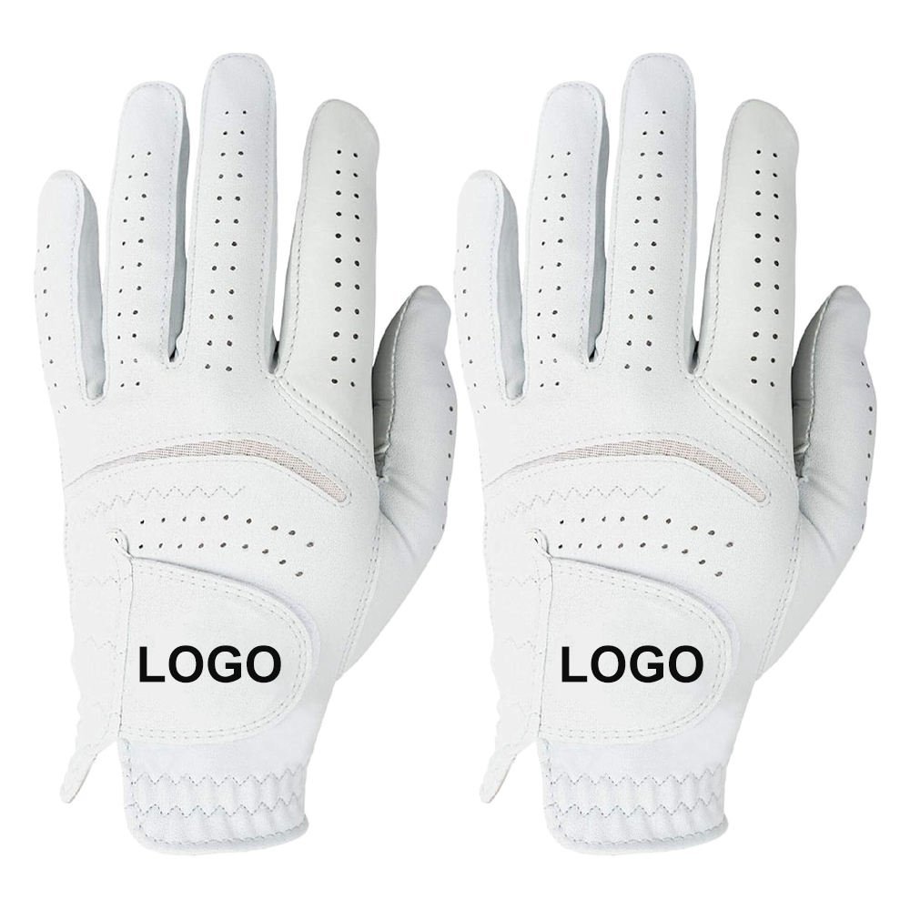 Private Label Cabretta Leather Golf Gloves for Men & Women – White Easy Grip Premium Golf Gloves - Image 2