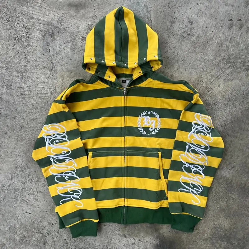 Pullover Vintage Heavy Embroidered Patches Logo French Terry Knitted Fabric Sweatshirt Vintage Acid Washed Hoodies Custom Logo - Image 5
