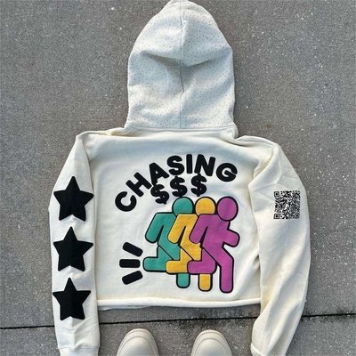 Rhinestone Black 3d Custom Puff Print Hoodie Pullover 100% Cotton Heavyweight Boxy Oversized Men - Image 2