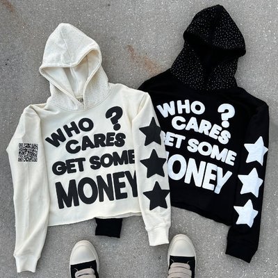 Rhinestone Black 3d Custom Puff Print Hoodie Pullover 100% Cotton Heavyweight Boxy Oversized Men - Image 7