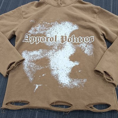 S-6XL Dtg Printing Hoodies Oversized French Terry Cotton Hoodie With Distressed Ripped - Image 7