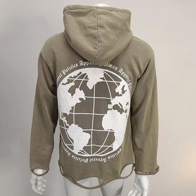 S-6XL Dtg Printing Hoodies Oversized French Terry Cotton Hoodie With Distressed Ripped - Image 4