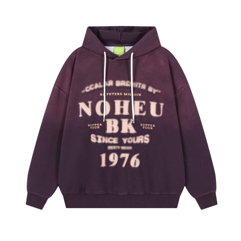 Solid Acid Wash Winter Hoodies for Men Loose Fit 100% Cotton Vintage Streetwear - Image 6