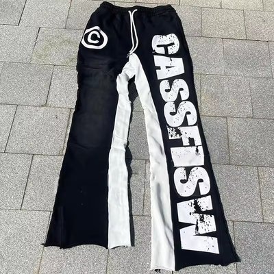 Streetwear 100% Cotton French Terry Flared Sweatpants with Customized Color Options - Image 4