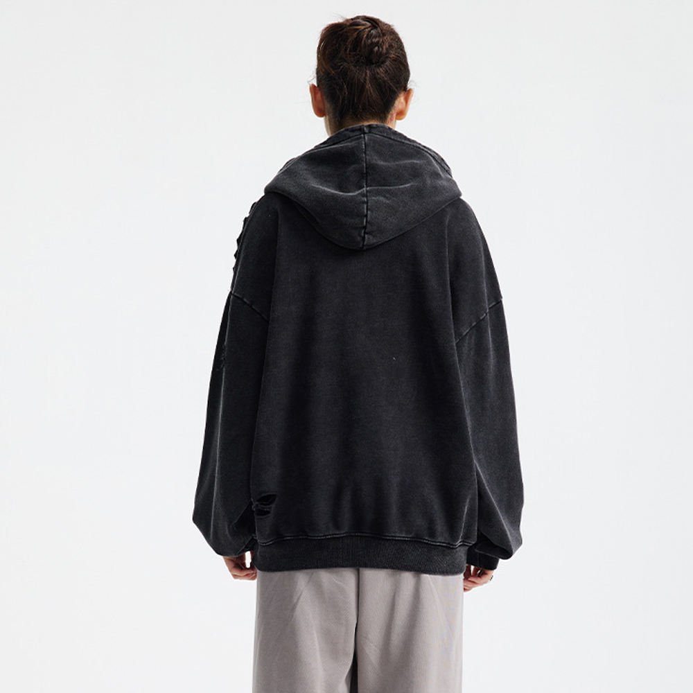 Streetwear 100% Cotton Hooded Oversized Pullover Hoodie with Letter Print Loose Fit Casual Style