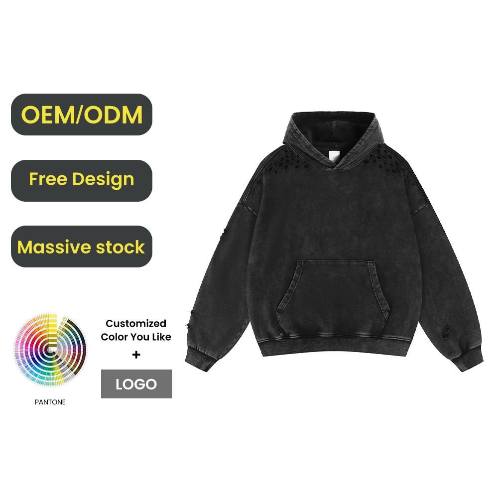 Streetwear 100% Cotton Hooded Oversized Pullover Hoodie with Letter Print Loose Fit Casual Style - Image 2