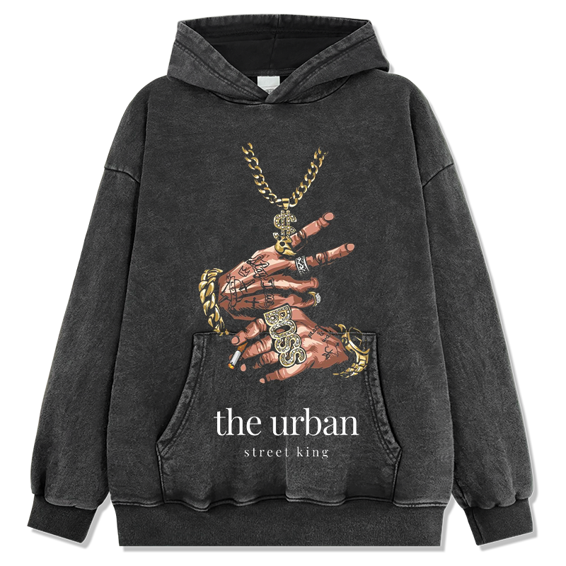 Supplier Distressed Acid Wash Cropped Boxy Hoodie Custom Printed Cotton Hoodies Unisex - Image 6