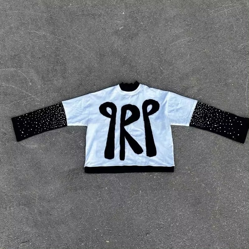 Support Customized Logo Embroidery Applique Patch Boxy Cropped Graphic T-Shirt for Men