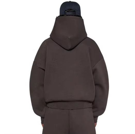 Vintage Cotton Boxy Plus Size Hoodies Men's Drop Shoulder Oversize Pullover Custom 500gsm Heavy Weight Cropped Hoodie Men - Image 5