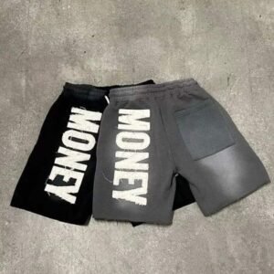 Vintage Distressed Acid Wash Shorts 100% Cotton Raw Edge Drawstring Closure Streetwear