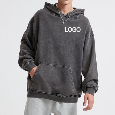 Vintage Hooded Sweatshirt Faded Distressed Acid Wash 420Gsm Heavyweight 100 Cotton Blank Oversized - Image 6