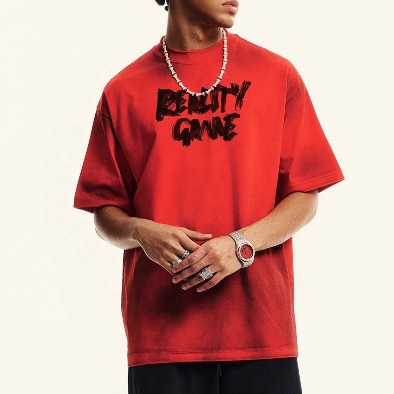 Washed Grey Oversized T Shirt Summer Sorona Fabric Quick Dry Cool Streetwear Heavyweight - Image 7