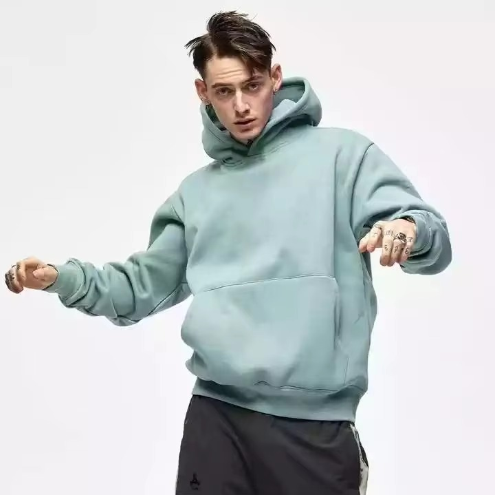Wholesale 100% Cotton Lined Pullover Hoodie Men Custom Embroidery Logo 500 Gsm Bulk Blank French Terry Oversized Hoodies - Image 6