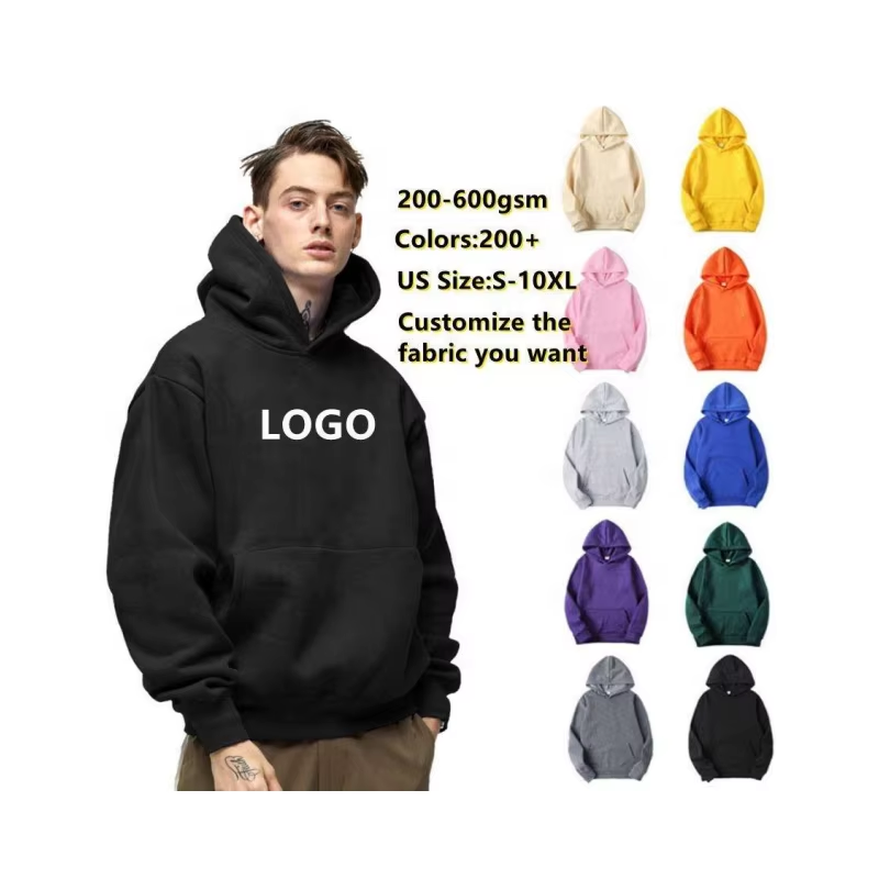 Wholesale 100% Cotton Lined Pullover Hoodie Men Custom Embroidery Logo 500 Gsm Bulk Blank French Terry Oversized Hoodies - Image 7