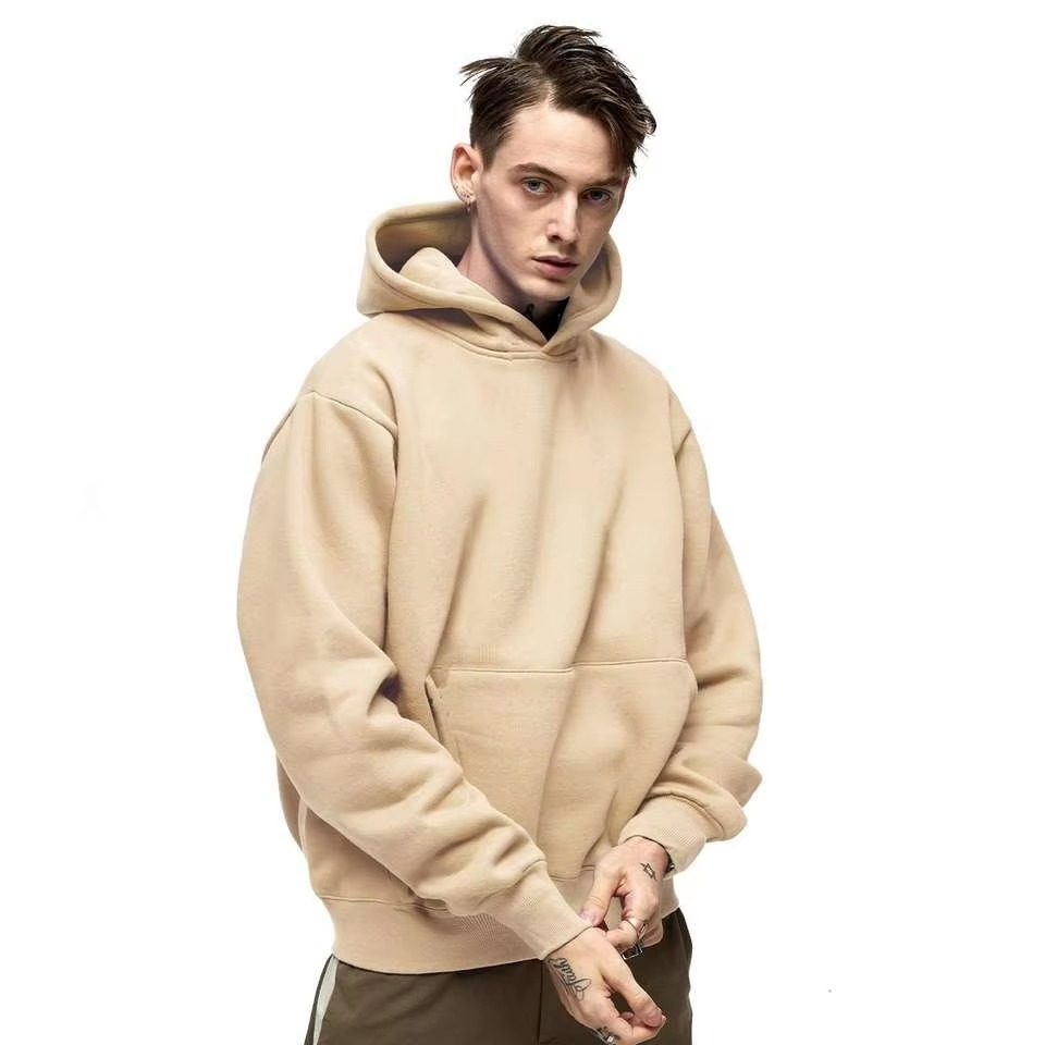 Wholesale 100% Cotton Lined Pullover Hoodie Men Custom Embroidery Logo 500 Gsm Bulk Blank French Terry Oversized Hoodies - Image 3