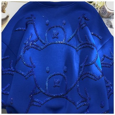 Women's Oversized Crew Neck Sweatshirt featuring Cute Bear Graphic and Glitter Print - Image 4