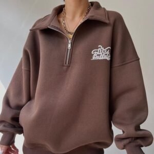 Womens Oversized Fleece Zip Up Hoodie Yoga Top Hoodie Sweatshirts Casual Cozy Style